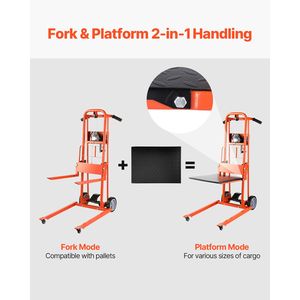 Nuovo Carrello Elevatore Manuale con Capacità di 330 libbre, Altezza Massima di Sollevamento 42,9 Pollici, Multifunzionale - Product Image 3