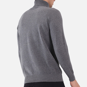 Pull à col roulé pour homme, 100% laine, tricoté, couleur unie, coupe classique, style minimaliste d'automne, pulls sur mesure - Product Image 5