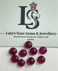 Cabujón de Rubí Africano Natural de Calidad Comercial, Tratado Térmicamente, Forma Redonda de 8 mm, Color Rojo Rosado, Gema Suelta para Joyería - Product Image 5