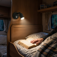 Lampe de lecture LED dimmable 12V 24V pour camping-car, lampe de chevet marine, lampe murale rechargeable Type-C et Type-A pour camping-car