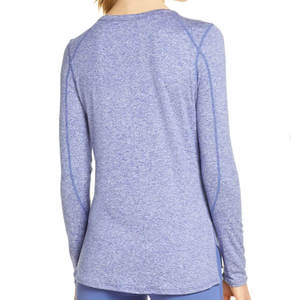 Camiseta de Algodón Puro Blanca Lisa de Manga Larga con Cuello Holgado y Logotipo Personalizado para Mujer, Camiseta de Punto de Verano con Top Interior - Product Image 3