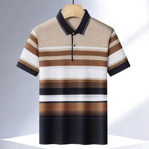 Camiseta Polo de Algodón Personalizada de Alta Calidad para Hombre, Manga Corta, Transpirable, a Rayas, para Verano, Informal, de Negocios, 100% Algodón Canvas - Product Image 5