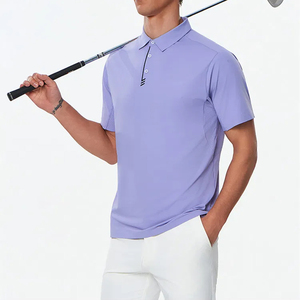 Polo de sport OEM pour l'entraînement en salle, grande taille, extensible en Spandex, avec logo personnalisé, pour le golf et le tennis, faible MOQ - Product Image 2