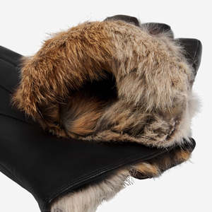 Leather <b>Gloves</b> <b>with</b> <b>Fur</b> Lining Thermal Winter Outdoor Wrist Length Sporty Eco-Friendly Breathable Touchscreen - Product Image 4