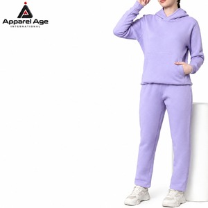 Ensemble de 2 pièces personnalisé avec logo brodé OEM, ensemble de sweat-shirts à capuche de haute qualité avec impression, ensembles décontractés pour femmes, vêtements pour femmes pour le sport - Product Image 5