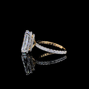 Anillo de compromiso de oro de 18 quilates premium con diamante natural certificado por IGI, corte radiante de 6 quilates, claridad VVS VS, joyería fina para mujer. - Product Image 1