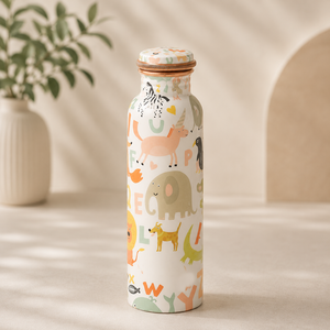 100% Original Floral Print Pure <b>Copper</b> 500ml Eco-Friendly Water <b>Bottle</b> with Anti-Corrosion Coating Dishwasher Safe for Office Us - Product Image 4