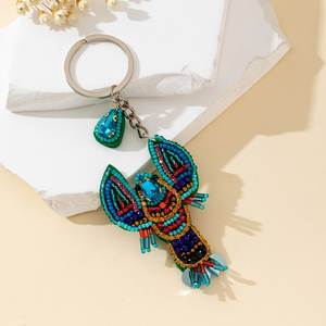 Artisan Crafted Embroidered Beaded <b>Keychain</b> Beautiful Hand Sewn Details Colorful Handmade Embroidery Classic Eco-Friendly Stylus - Product Image 3