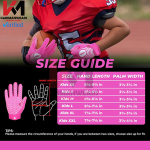 Gants de football américain ultra-adhérents avec paume en silicone, logo personnalisé, gants professionnels pour receveurs, équipement d'entraînement haute adhérence, vente en gros - Product Image 3