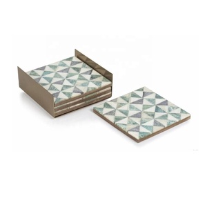 Juego de 4 posavasos con incrustaciones de hueso para té, café, bebida de mesa, utensilios de cocina, posavasos para regalo de Houeswarming, posavasos para decoración del hogar - Product Image 3