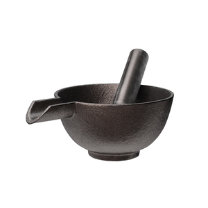 Juego de Mortero y Pilón de Hierro Fundido Resistente, Negro, para Moler Especias y Hierbas, Herramienta de Cocina para Triturar Especias, Hierbas y Pastas - Product Image 2