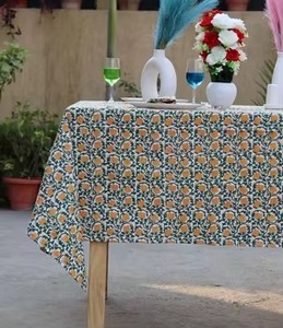 Indian Modern Handmade Premium Quality Customizable Cotton Floral Washed Printed <b>Tablecloth</b> for Home Hotel Restaurant - Product Image 6