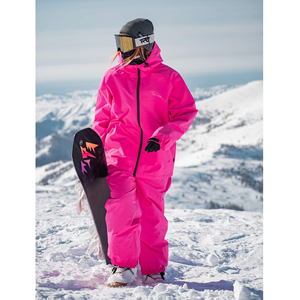 Traje de Esquí Rosa Brillante, Chaqueta y Pantalones Impermeables y Resistentes al Viento para Snowboard, Conjunto Deportivo de Invierno para Adultos - Product Image 2