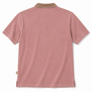Polo en coton Oxford de haute qualité, manches courtes, couleur unie, design décontracté avec poche, finition lavée, longueur normale - Product Image 2