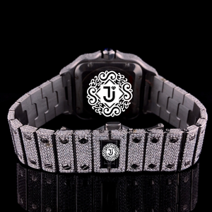 Montre de luxe à affichage analogique en moissanite VVS de fabrication indienne, bracelet en acier inoxydable de 20 mm, disponible au meilleur prix - Product Image 3