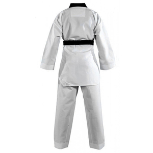 Uniforme de Taekwondo en coton blanc pour adultes, unisexe, vêtements d'arts martiaux durables, coupe régulière, ceinture noire incluse - Product Image 2