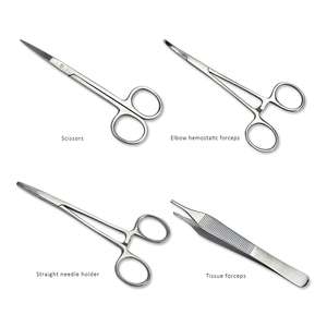 Juego de 5 Instrumentos Quirúrgicos de Acero Inoxidable de Clase II con Certificación CE, Hemostatas, Tijeras, Pinzas, Marca Dentavex - Product Image 4