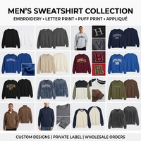 Sweatshirt Pria Motif Awan Kerah Bulat Kasual Bahan Fleece Regular Fit Bernapas Warna Dapat Disesuaikan Harga Grosir