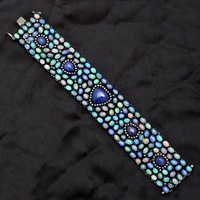 Linda pulsera hecha a mano para mujer, regalo ideal, más vendida, de plata de ley 925 chapada en oro con ópalo etíope natural al mejor precio.