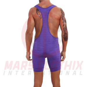 Traje de Lucha Libre de Tela Elástica para Entrenamiento Físico, Singlet de Lucha Libre Personalizado por Sublimación de una Sola Pieza para Hombre - Product Image 2