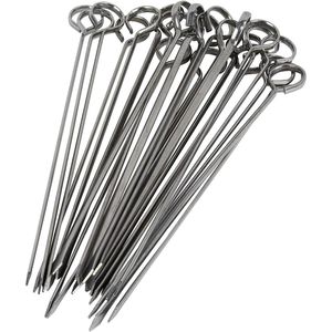 24 Pack 8 Inch Stainless Steel Kabob Skewers <b>BBQ</b> Grill Accessories Pack of 24 - Product Image 1