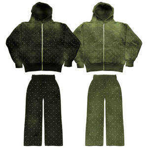 Conjunto Deportivo Kivotech 100% Algodón con Logotipo Personalizado, Pantalones Deportivos Gruesos, Sudadera Corta y Sudadera con Capucha, Traje Deportivo - Product Image 3