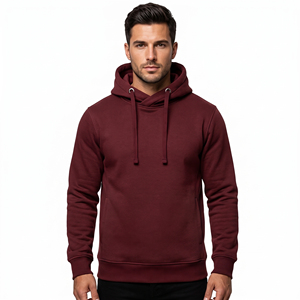Sudadera con Capucha para Hombre, Corte Regular, Color Sólido, Felpa Francesa, Informal, con Bolsillo Lateral, para Otoño - Product Image 4