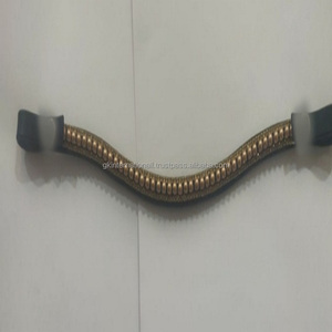 Bandas de cejas de caballo de cuero genuino de alta calidad con diamantes de imitación de cristales y perlas en todos los colores y tamaños - Product Image 5