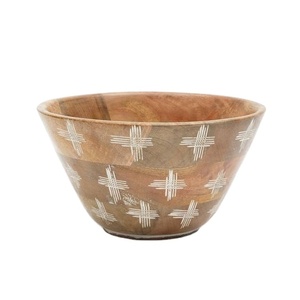 Vaisselle en bois naturel de cuisine bol à riz créatif grands bols à soupe en bois d'acacia et de manguier massif - Product Image 1