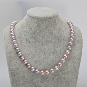 Collier de perles XL135-3910 version coréenne, vente chaude, perles d'eau douce violettes, accessoire haut de gamme, vente en gros - Product Image 1