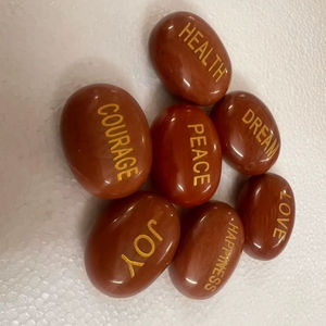 Pierre de palmier gravée en jaspe rouge naturel |   Pierre de méditation en cristal de guérison Feng Shui |   Cadeau personnalisé en pierres précieuses énergétiques Reiki |   Vente en gros - Product Image 1