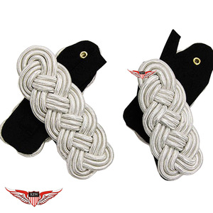 KEW Eco-Friendly Vintage Grey <b>Braided</b> Mylar Thread Epaulettes Nylon Durable Casual Garment <b>Accessory</b> Customize Color Size - Product Image 3