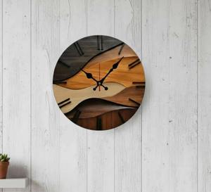 Elegant Round 10 Inch Wooden Quartz Wall <b>Clock</b> Needle Display Single Face Design <b>Modern</b> Scandinavian Home Decoration for Wedding - Product Image 4