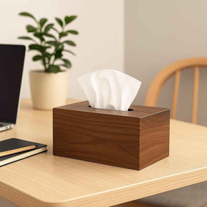 Boîte à mouchoirs multifonctionnelle en bois de style américain, fabriquée à la main, avec logo personnalisé, porte-serviettes, couleur personnalisée, respectueuse de l'environnement - Product Image 2