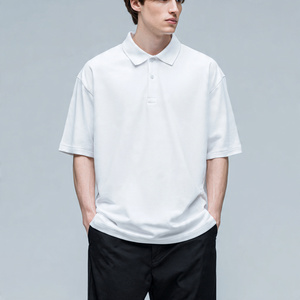 Men Summer <b>Drop</b> Shoulder Polo Shirts Men's Casual Oversize Polo Shirts Mens High Quality Oversized Button Polo Shirt For Men - Product Image 5