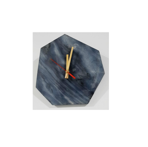 Juego de Mesa Semicircular de Lujo, Minimalista, con Acabado de Terrazo Azul y Blanco Moteado, Patas Negras, Moderno, Geométrico, para Bodas - Product Image 5