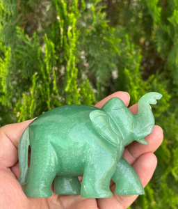 Hand Carved Green Aventurine <b>Elephant</b> Statue Natural Gemstone Animal Figurine Vastu Feng Shui Home <b>Decor</b> Gift - Product Image 1