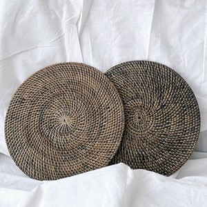 Rattan tale <b>mat</b> <b>round</b> wicker placemats wholesale eco friendly tableware handwoven placemat - Product Image 5