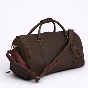Sac de voyage en cuir de qualité supérieure, imperméable, pour le sport et la gym, avec sangle réglable et personnalisation de la marque, fournisseur OEM - Product Image 6