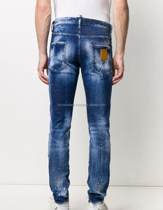 Pantalones de mezclilla para hombre de diseño informal de fabricantes al por mayor, pantalones de mezclilla con estampado digital, pantalones vaqueros de pierna recta de algodón para hombre - Product Image 4