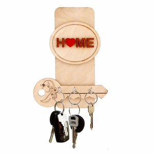 <b>Pine</b> Wood Wall Mounted Key Holder with <b>Shelf</b> | Handcrafted Wooden Organizer Wholesale - Product Image 3