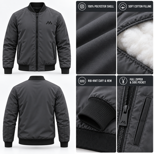 Customized Wholesale Price High Quality <b>Men's</b> Casual <b>Bomber</b> <b>Jackets</b> OEM Custom Front Canvas Waterproof Breathable Plain Dyed - Product Image 6