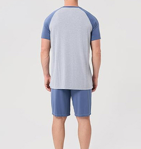 Ensemble d'été pour hommes, t-shirt et short assortis, ensemble t-shirt et short pour hommes, 100% coton, couleurs imprimées - Product Image 2