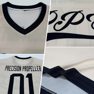 Custom Men's <b>White</b> Ice Hockey Jersey V-Neck Full Sleeve Breathable Polyester Custom Name Number Front Print - Product Image 3