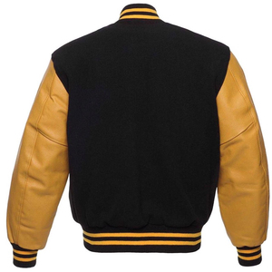 Unique Style <b>Men's</b> Baseball <b>Jackets</b> With Leather Sleeves Wholesale <b>Long</b> Sleeve Leather Windproof Quilted <b>Men</b> Varsity <b>Jacket</b> - Product Image 6
