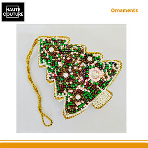 ต้นคริสต์มาสขนาดใหญ่สูง 9 ซม. ประดับลูกปัดปักลายสวยงาม พร้อมเครื่องประดับแขวนตกแต่งบ้านในราคาสุดคุ้ม - Product Image 4