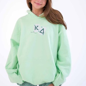 Zeta |   Sweat-shirt à capuche brodé Delta vert, en polaire oversize, unisexe, décontracté, avec impression de lettres sur le devant - Product Image 5