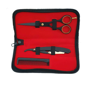 Kit de Tijeras de Peluquería de Alta Calidad en Color Plateado, 6 Piezas, Hermosos Kits de Peluquería con Estuche de Cuero con Cierre - Product Image 3