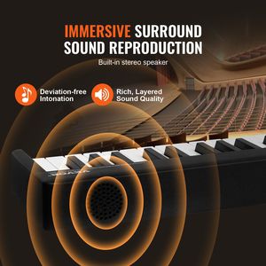 Piano plegable portátil de 88 teclas para teclado MIDI Bluetooth Diseño plegable negro - Product Image 5