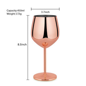 Handcrafted Copper <b>Wine</b> <b>Goblet</b> Stemware Long Stem Drinking Cup Elegant Bar Tableware for Wedding Restaurant Hotel Home Entertain - Product Image 2
